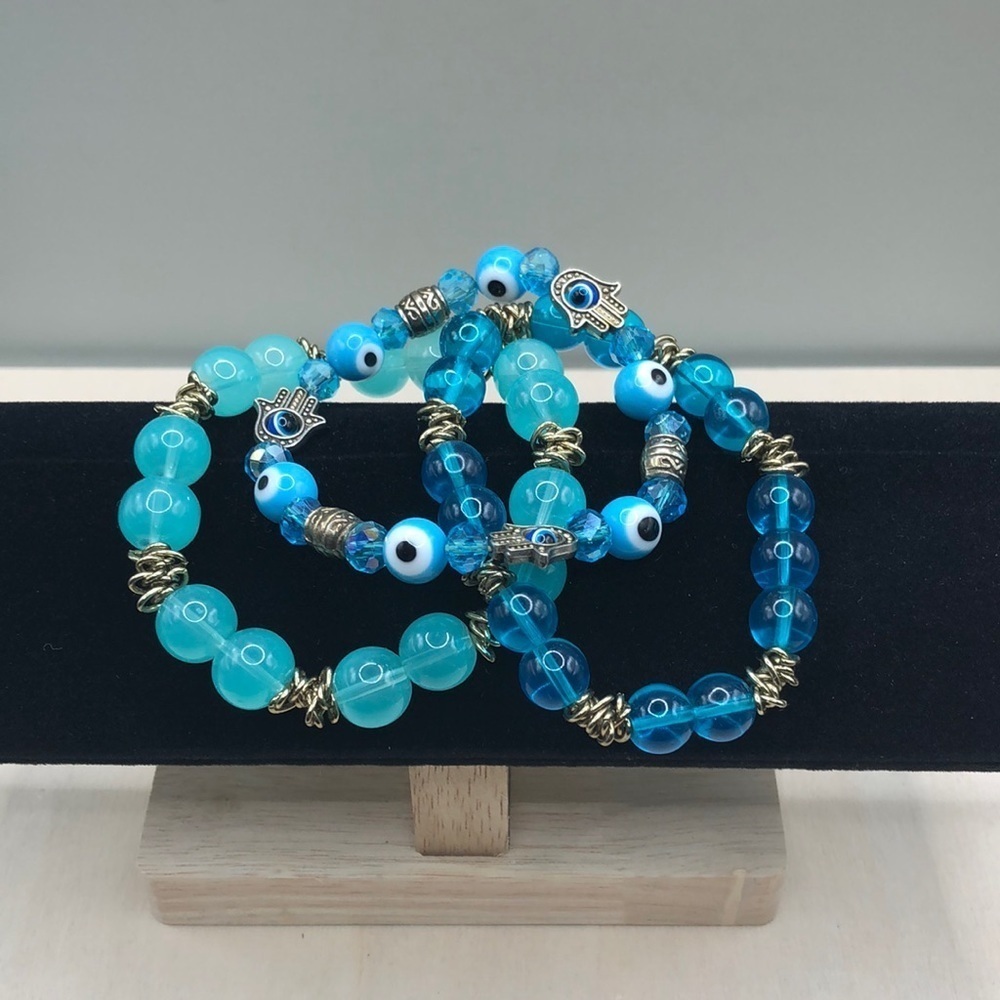 Curated bundle beaded glass roll on bracelets, stackable, layering, boho.